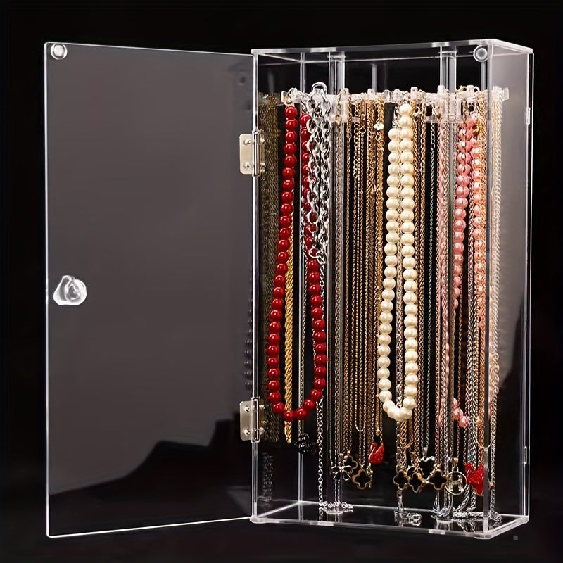 Transparent Dustproof Necklace Box for Jewelry Display and Organization