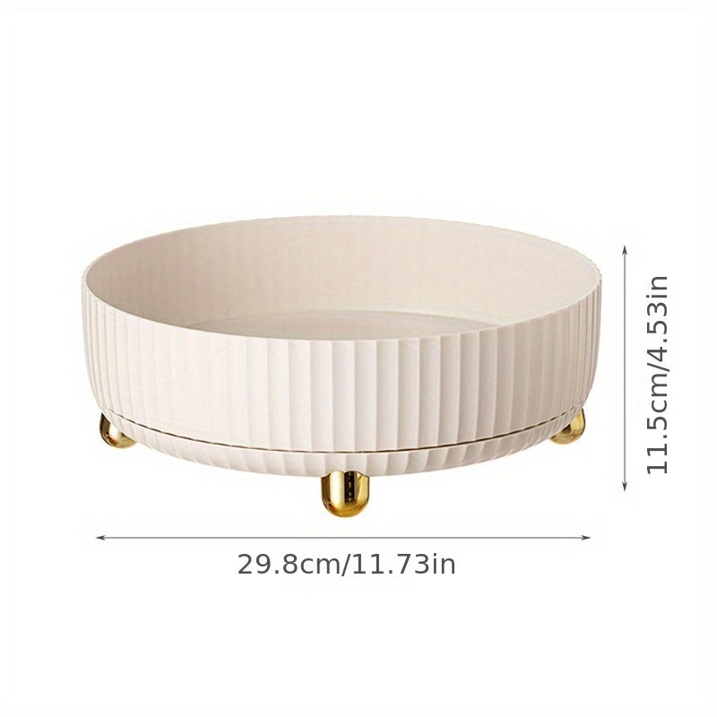 Aylanuvchi plastmassa oshxona tashkilotchisi Lazy Susan, ziravorlar, mevalar va kosmetika uchun