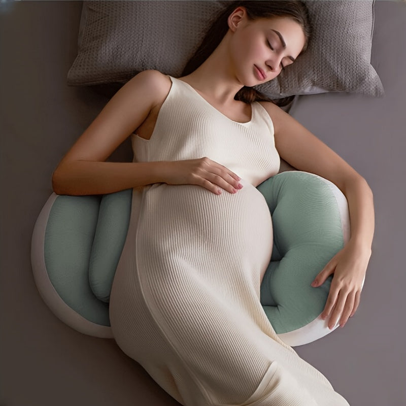 Pregnancy Pillow U-Shaped Support for Side Sleeping Adjustable Belly and Back Soft Polyester