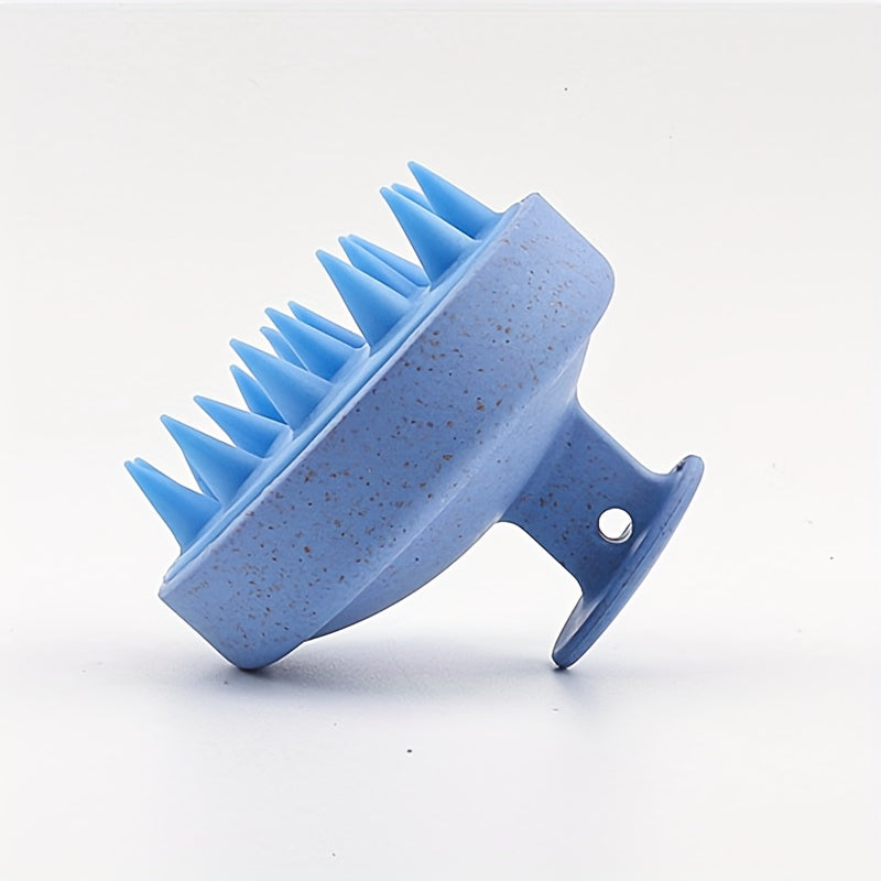 Unisex Wheat Straw Silicone Shampoo Brush Scalp Massager Hair Cleaner