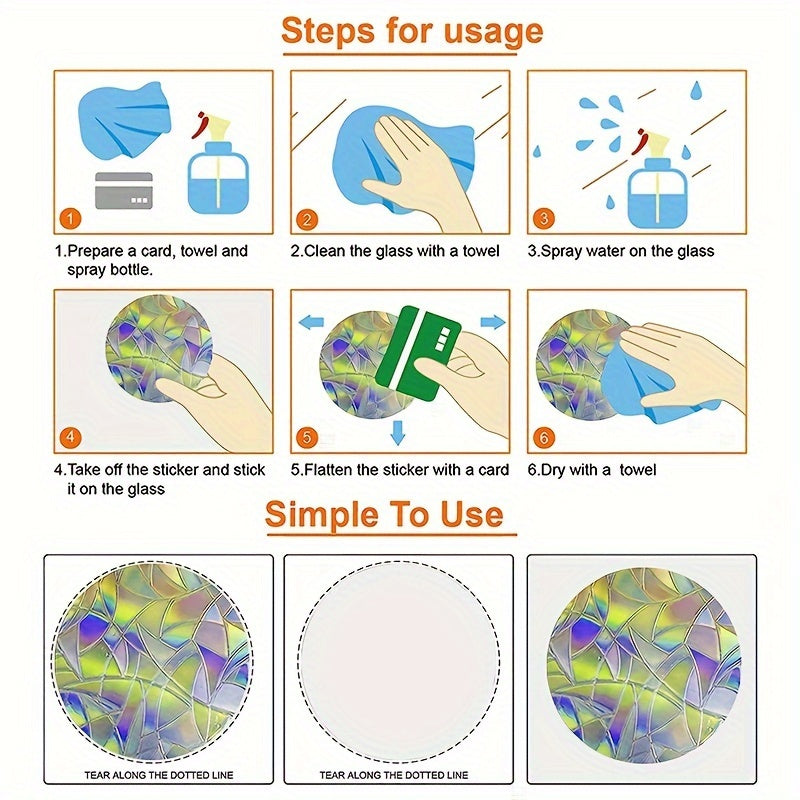 Simple Mandala Window Decals PVC Bird-Proof No Adhesive Home Decor