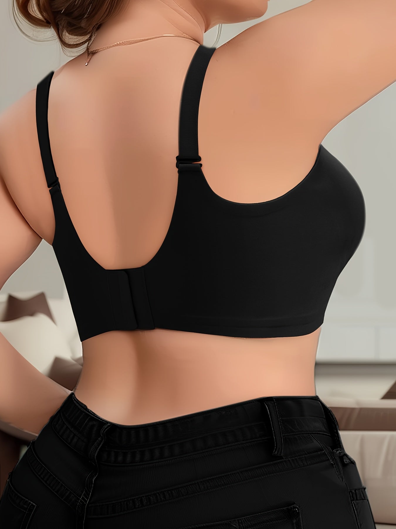 Seamless Plus-Size Wireless Bra for Women Breathable Comfortable All-Season Solid Color