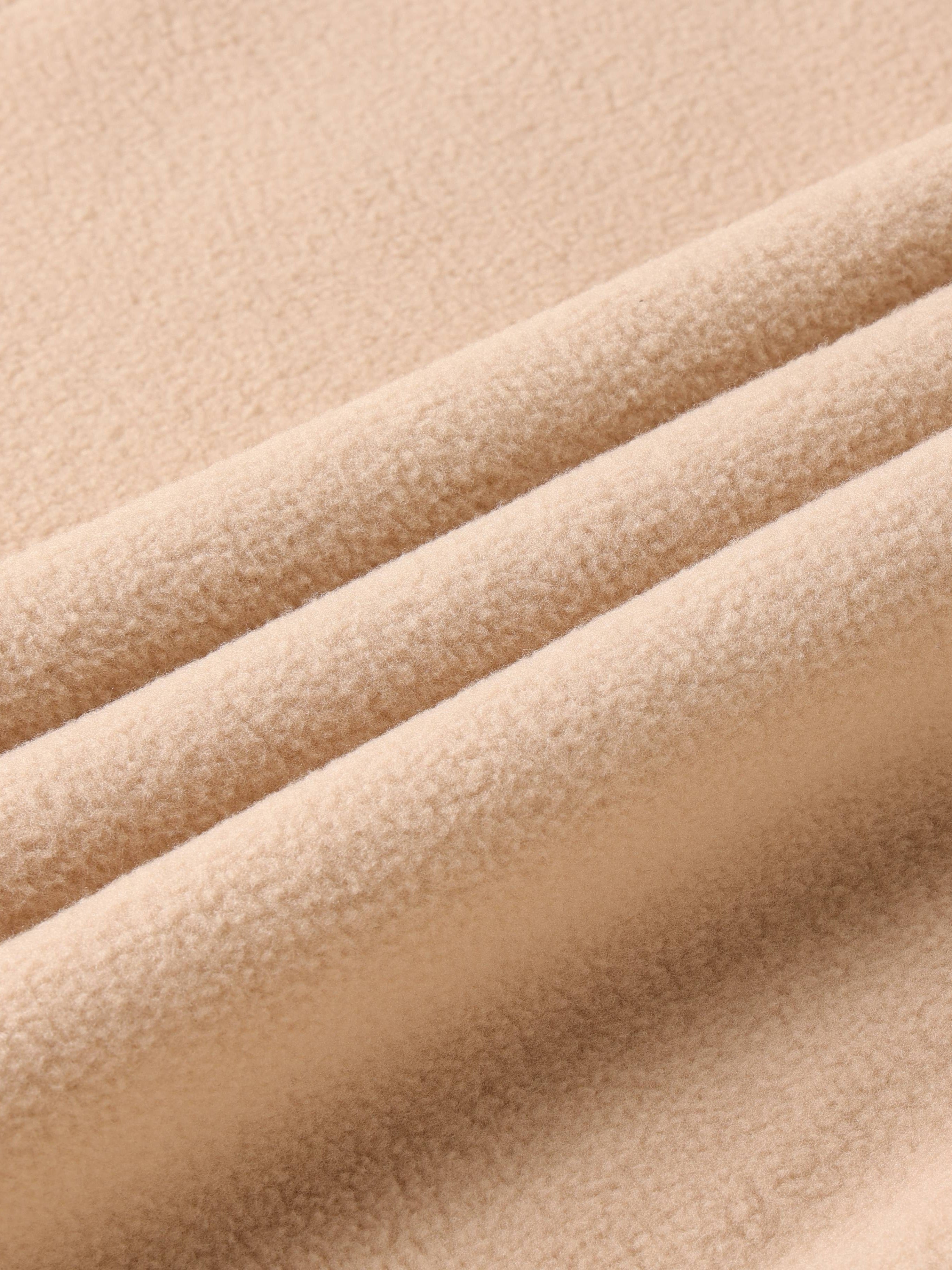 Bej rangli qora aksentli erkaklar taktik flis sviter - Qish/fasl ochiq havoda faoliyatlar uchun iliq, nafas oladigan, mustahkam, fermuarsiz dizayn. Polyesterdan tayyorlangan, mashinada yuvish mumkin.