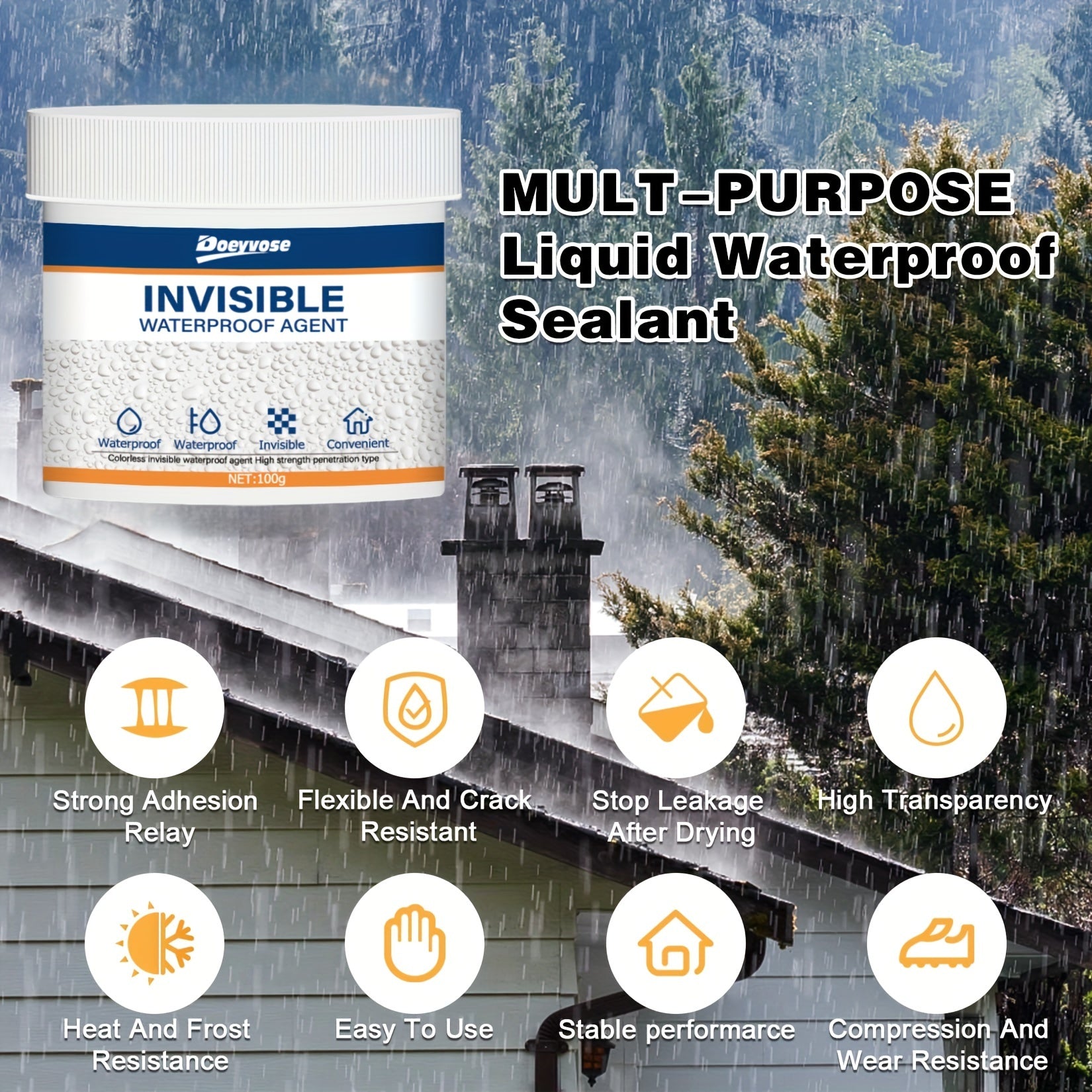 RV Sealant Transparent Waterproof Adhesive for Bathroom Kitchen Roof