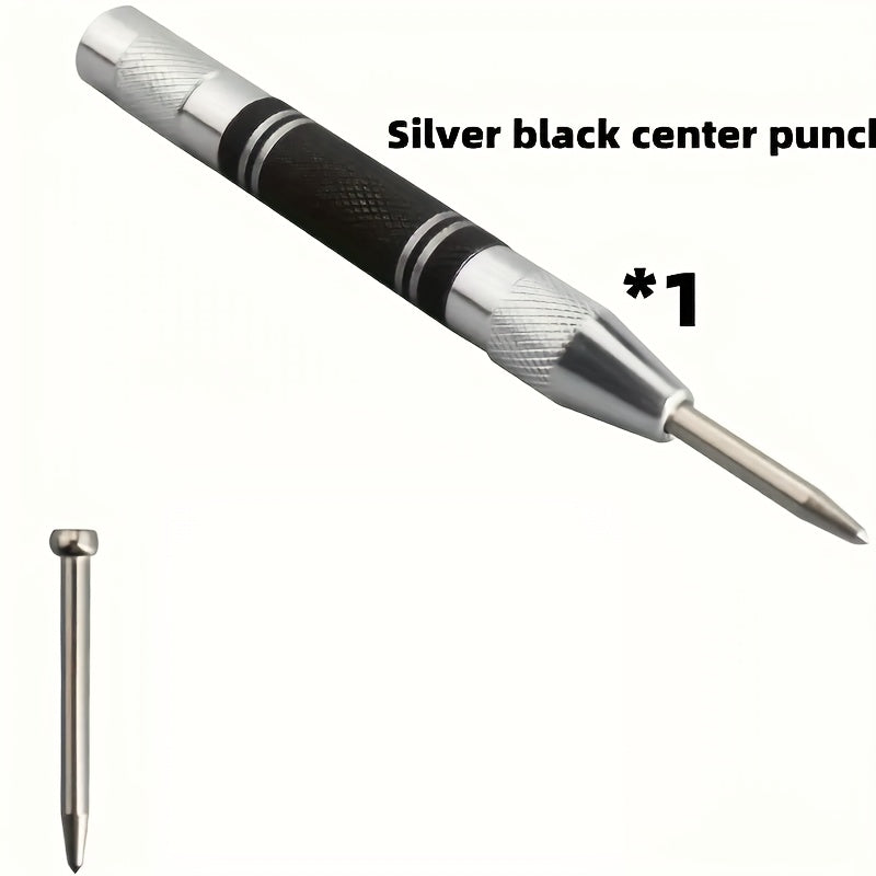 Heavy Duty Steel Automatic Center Punch 12.7cm, Adjustable Tension for Metal Wood Glass Plastic