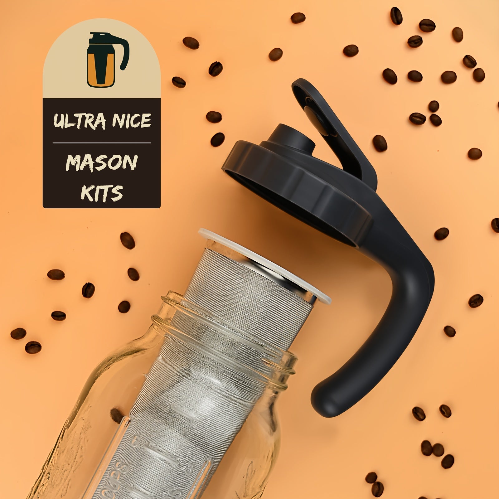 Set of 2 Wide Mouth Mason Jar Pour Spout Lids with Flip Cap Handle Gray Reusable Leak-proof Airtight Kitchen Storage