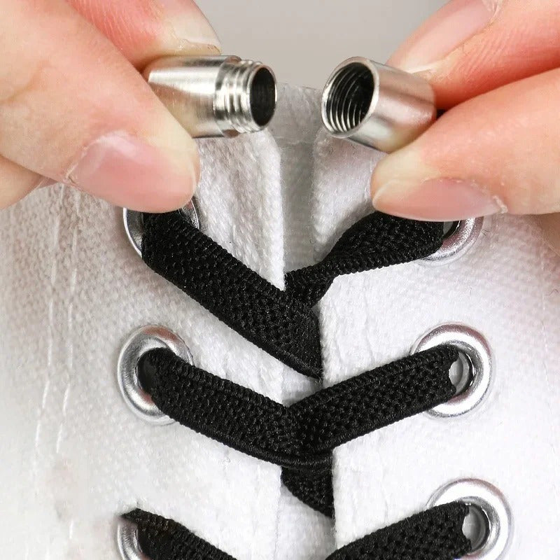 Unisex Metal Capsule Shoelaces Semi-Circular Buckle No Strap Connectors