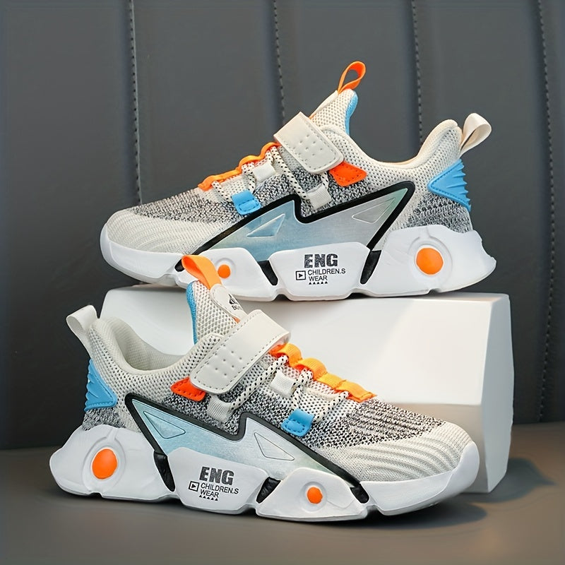 Yigitlar uchun rangli blokli nafas oladigan tizzali sport poyabzali, tashqi faoliyatlar uchun