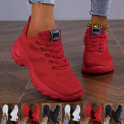 Women's Knitted Chunky Sneakers Breathable Solid Color Running Shoes