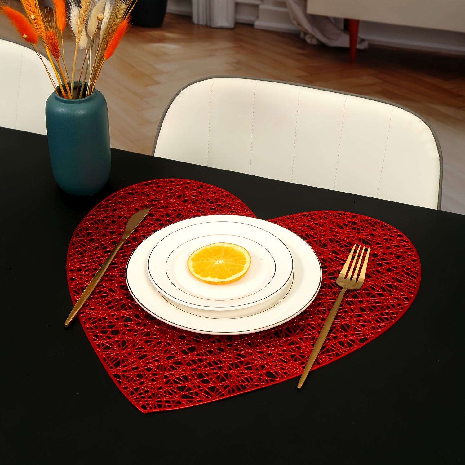 Valentine's Day Tableware Placemats for Restaurant and Hotel Dining Sets of 2 4 6 8 Heat Insulation Anti-Slip