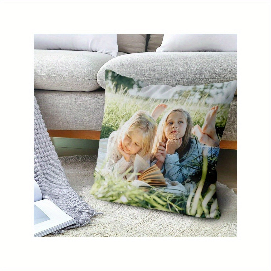 Personalized Photo Pillowcase Soft Polyester with Zipper Machine Washable Gift