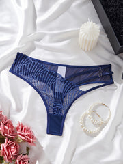 Women's Lace Triangle Panties and Sheer Mesh Thong Sexy Lingerie Underwear