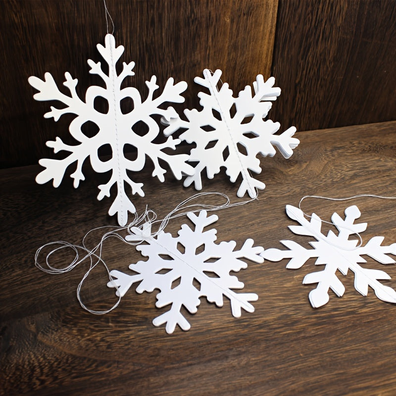 6 Elegant 3D Snowflake Hanging Decorations for Christmas Seasonal Parties