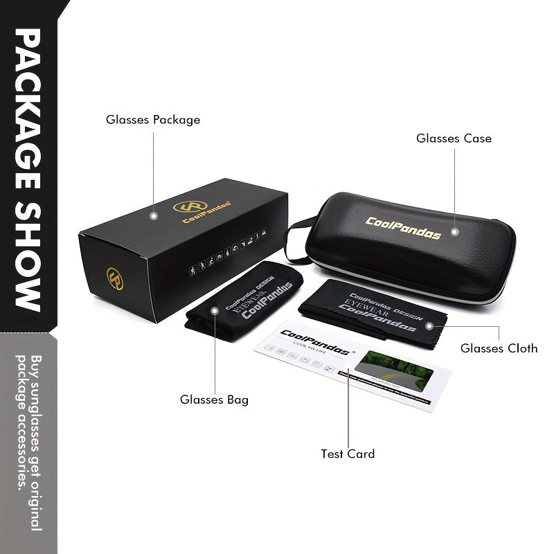 Erkaklar va ayollar uchun kvadrat shaklidagi Photochromic ko'zoynaklar, polarizatsiyalangan, kechqurun haydash uchun anti-yorqinlik