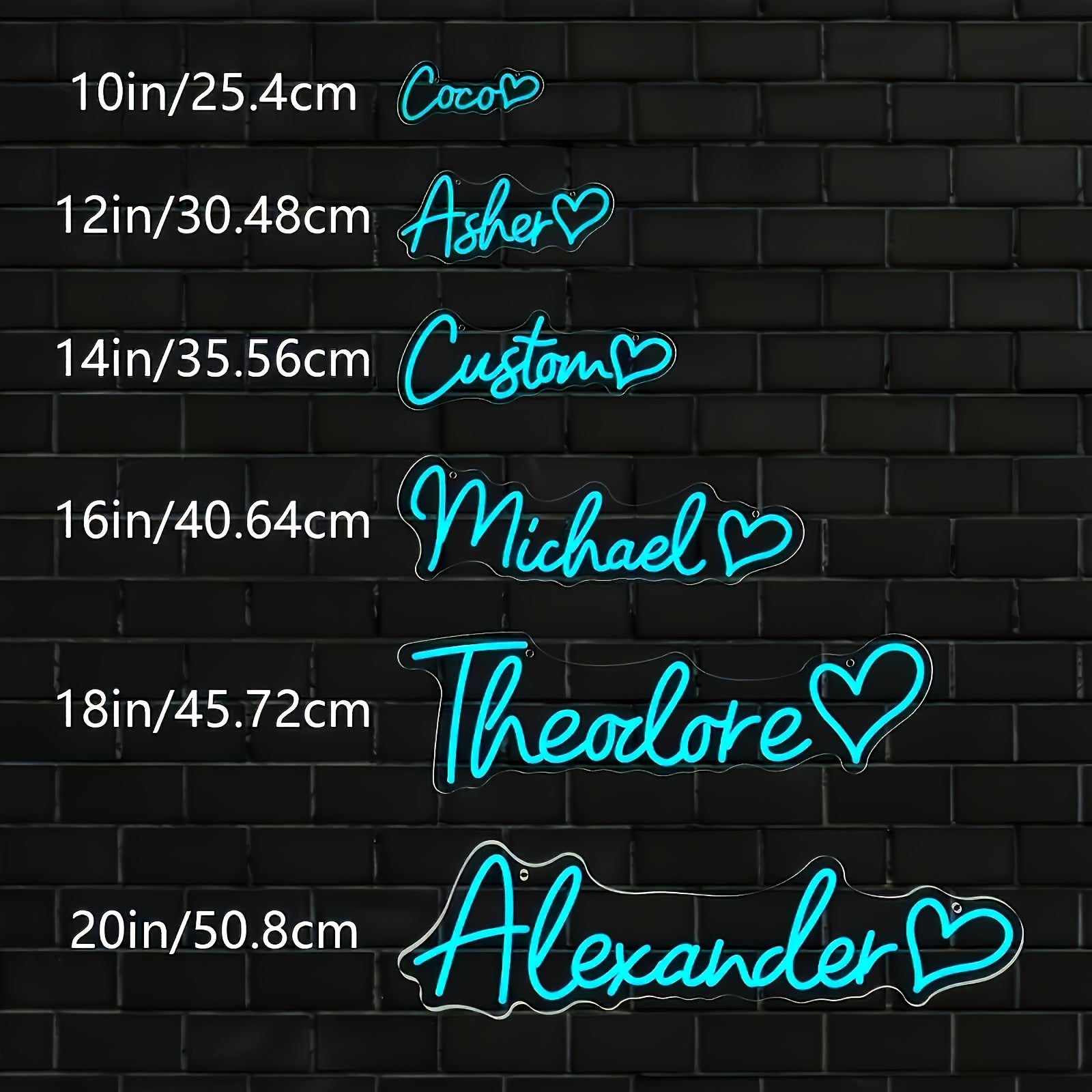 Personalized Heart Neon Sign with Customizable Letters USB Powered LED Decor for Room or Gift