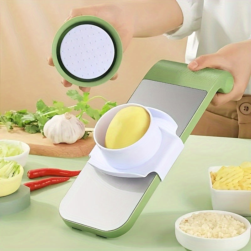 7-Piece Stainless Steel Vegetable Slicer and Grater Set with Interchangeable Blades