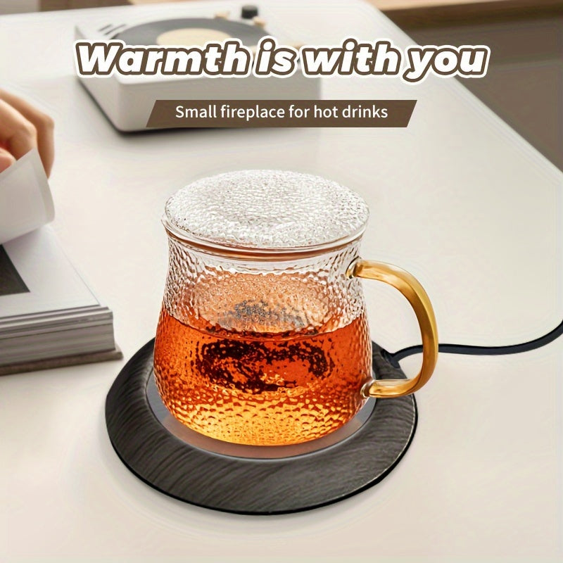 Portable USB Heated Coffee Mug Warmer Pad with Thermostat and Durable Material