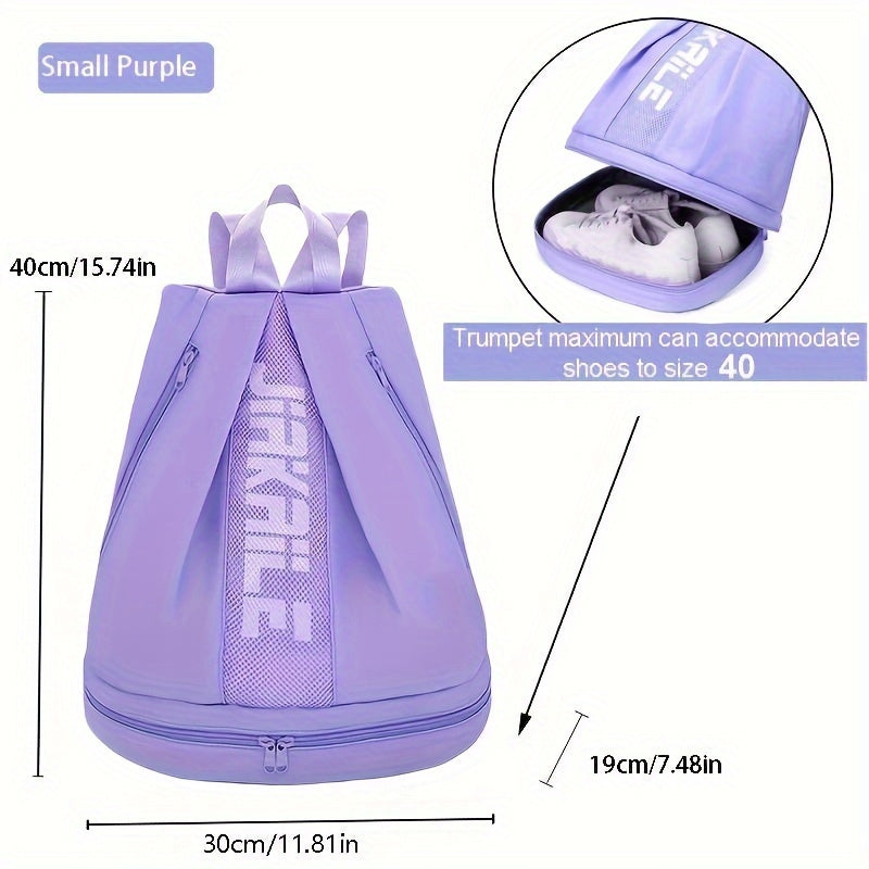 Waterproof Polyester Backpack with Adjustable Straps and Shoe Compartment for Sports Travel and Outdoor Activities