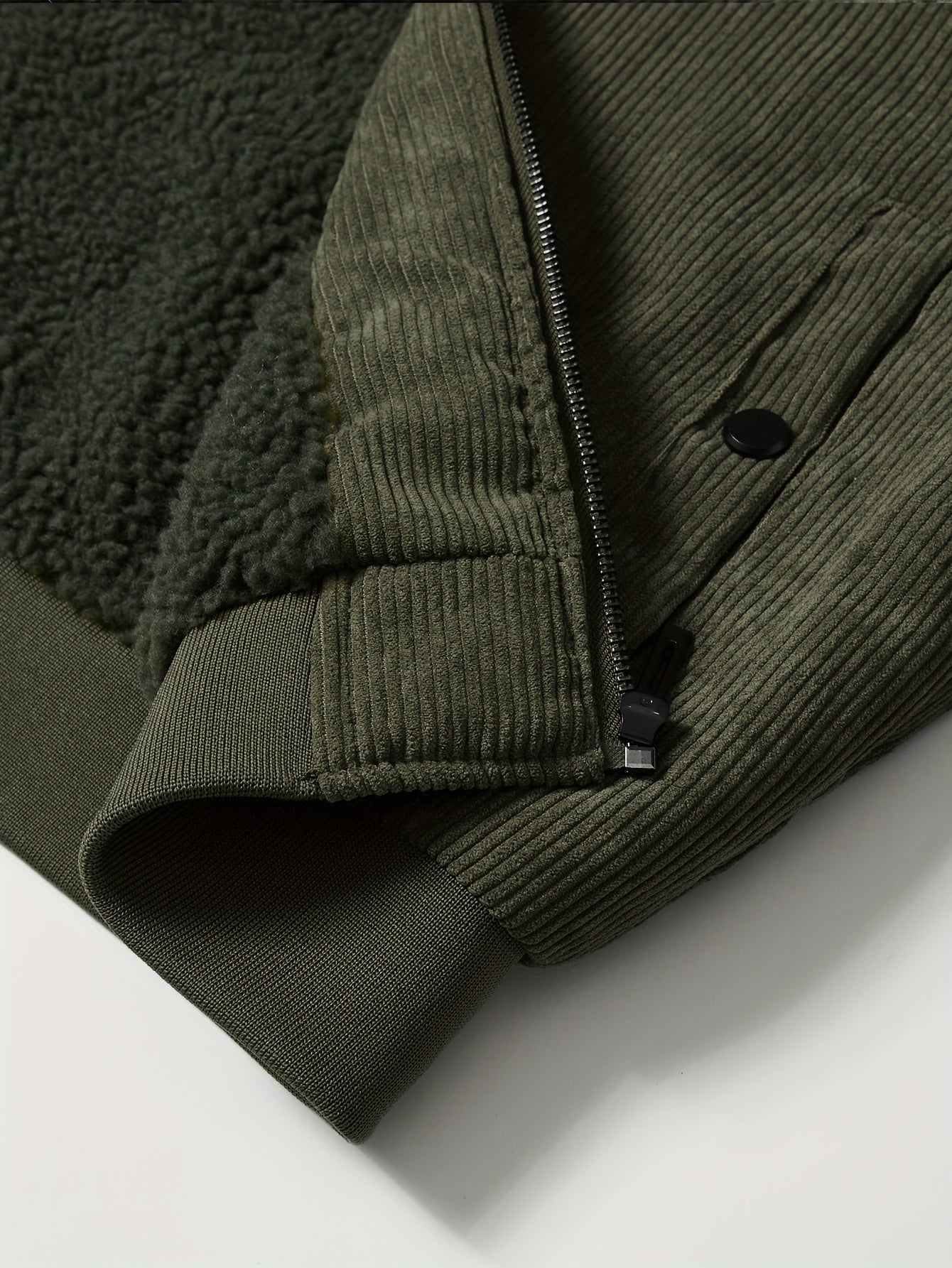 Erkaklar uchun tasodifiy korduroy turli xil ko'ylak, cho'ntaklari bilan, zamonaviy mo'ynali bomber ko'ylagi, tashqi kiyim uchun