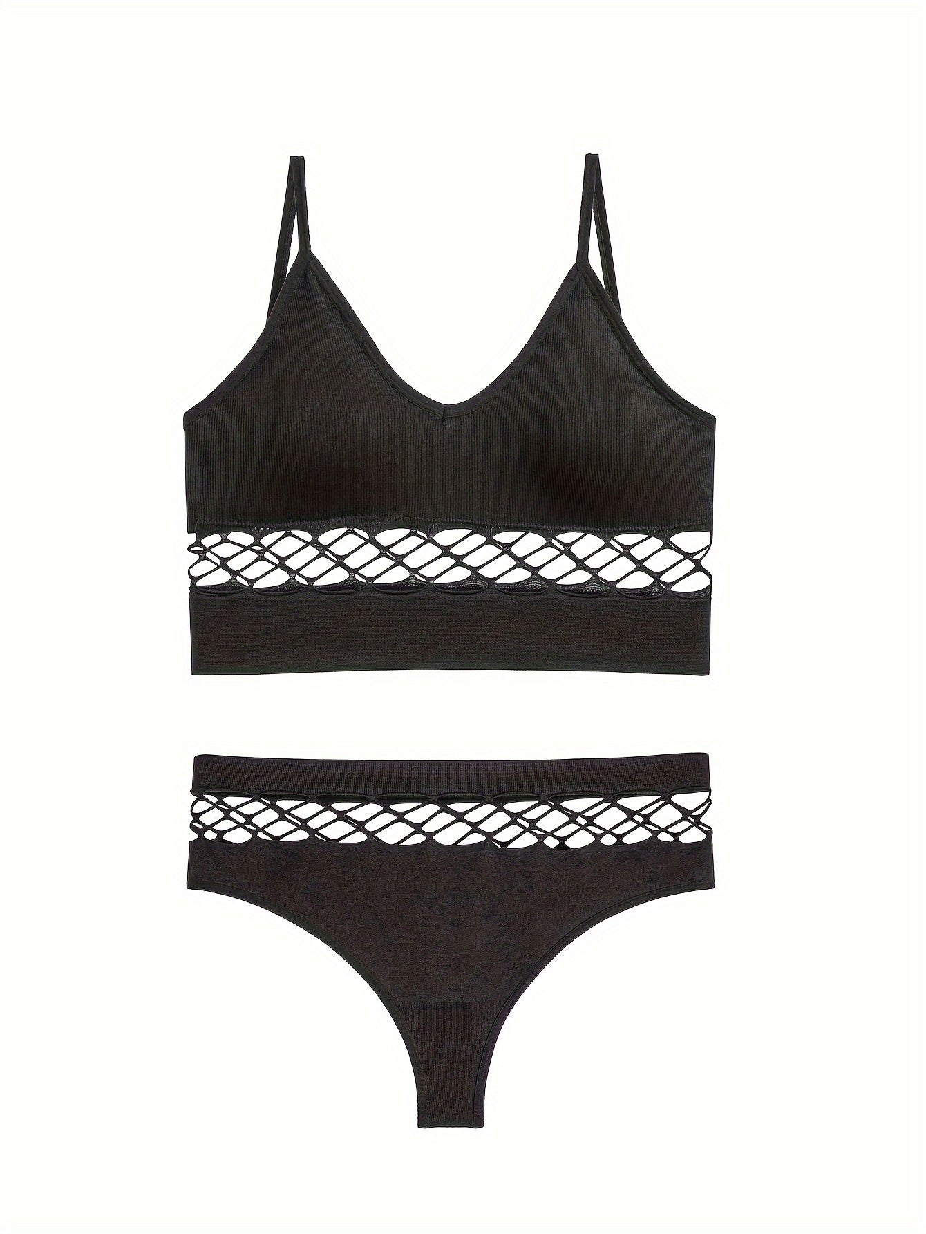 Women’s Lingerie Set with Push-Up Bra Wireless Briefs and Sports Strap Vest