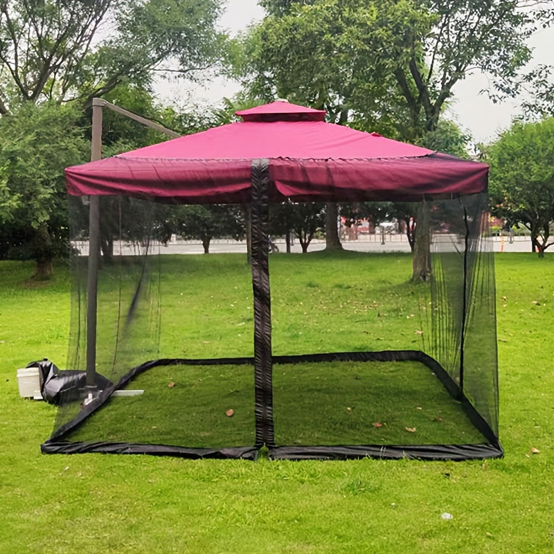 3.05m Waterproof Polyester Patio Umbrella Mosquito Net with Double Zippered Door