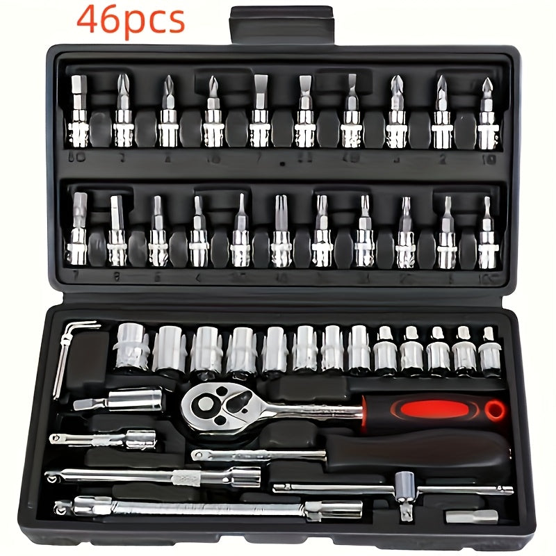 150-Piece Chrome Vanadium Steel Socket Wrench Set with Torx Bits for Auto and Home Repair