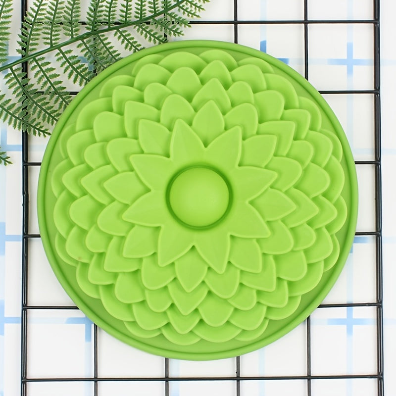 8-Inch Silicone Cake Mold Chrysanthemum Shape Non-Stick Flexible Durable for Desserts