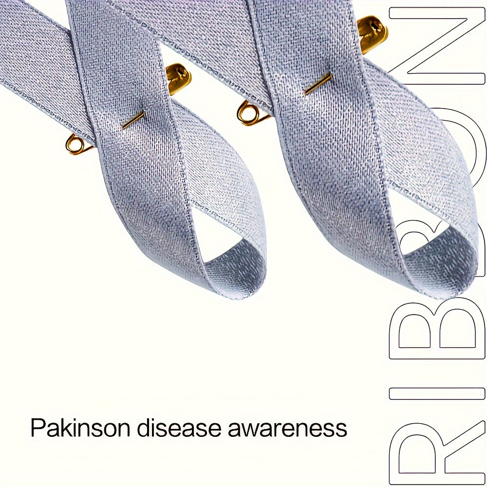 Set of 100 Gray Ribbon Awareness Pins for Diabetes Lung Cancer and Asthma Support