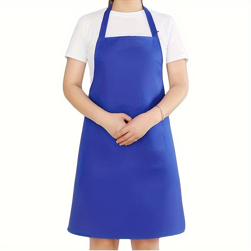 Waterproof Polyester Apron with Pockets for Cooking BBQ and Salon Use in Red Black Pink