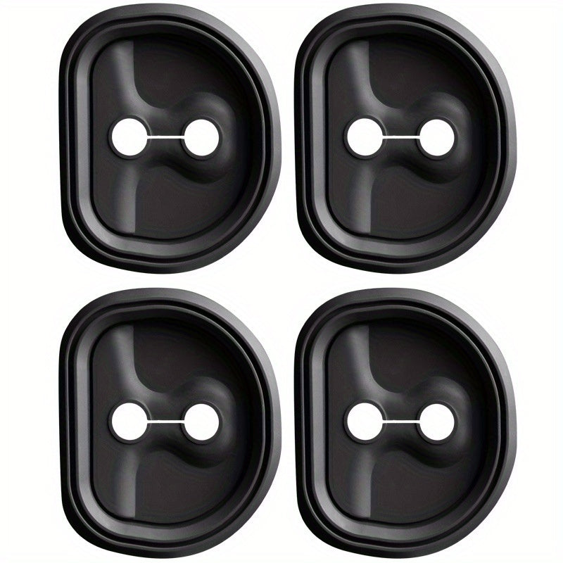 Silicone Door Lock Cover Black for Vehicle Noise Dampening Rust-Proof