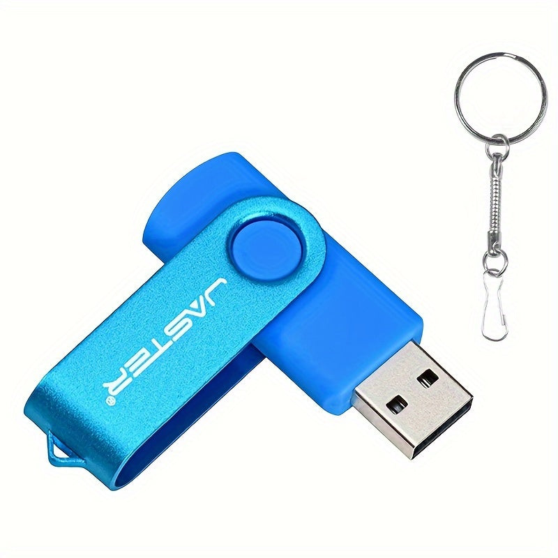 128GB High-Speed USB 2.0 Flash Drive with Rotatable Metal Keychain in Bright Colors