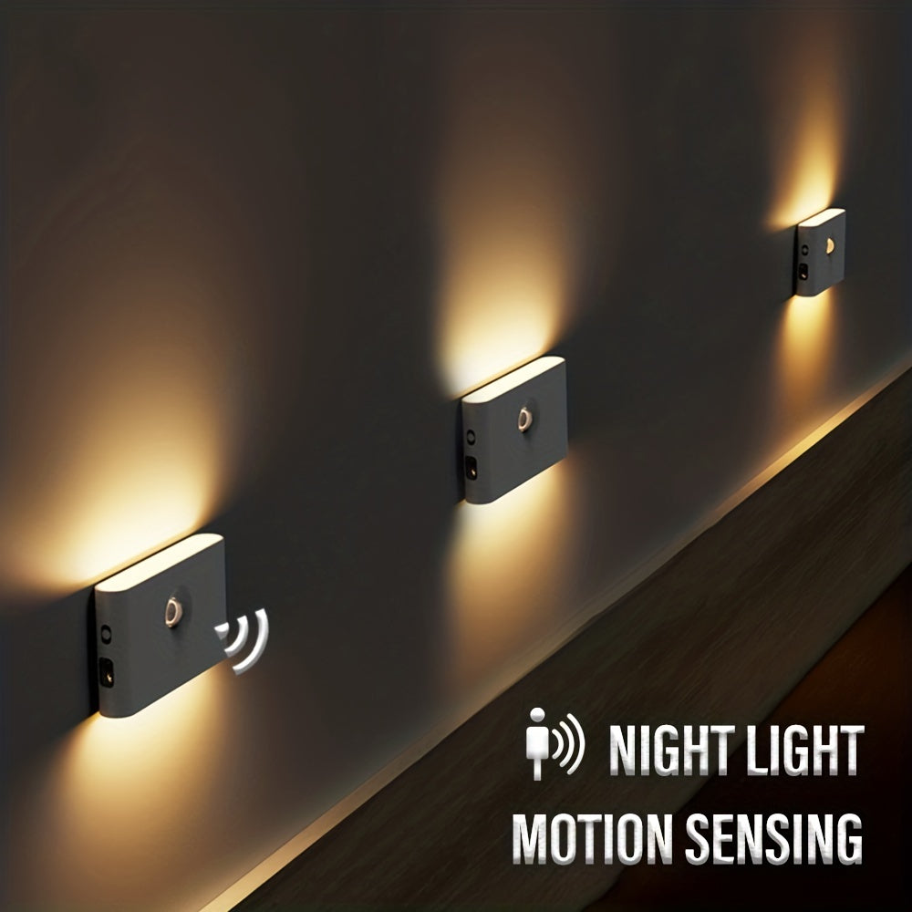 Wireless LED Night Light with Motion Sensor USB Charging for Bedrooms Bathrooms and Corridors