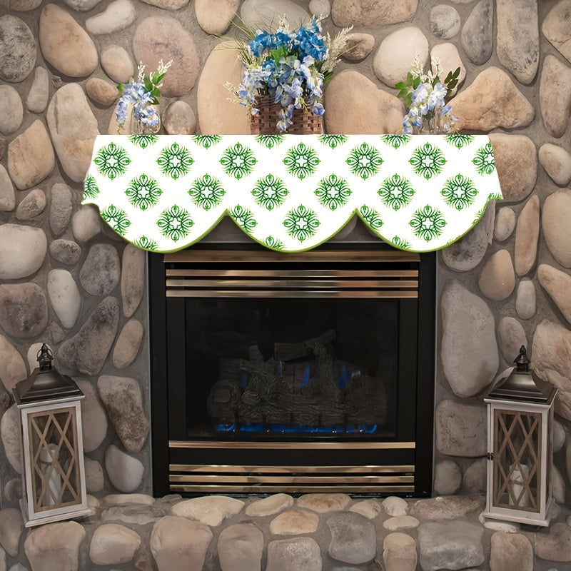 Multi-Functional Geometric Mantle Scarf for Fireplace 49.78cm x 78.7" Polyester Winter Holiday Decor