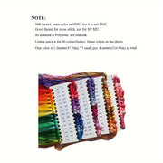 30-rangli polyester ipak ipi to'plami, xochbo'yash uchun o'z-o'zini tikish, igna ishlari