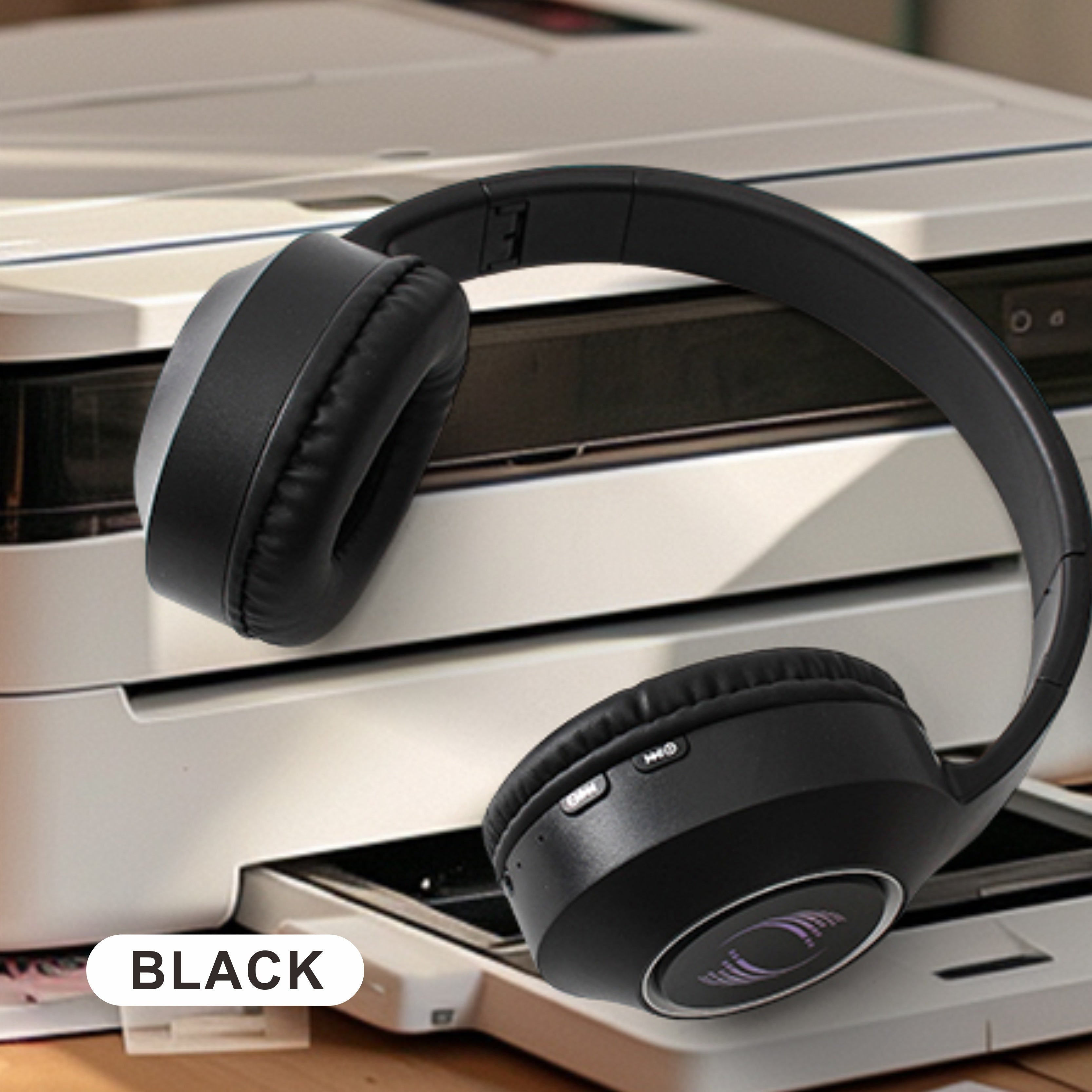 Wireless Over-Ear Headphones with LED Lights Long Battery Life High Fidelity Stereo for Gaming Running Adults