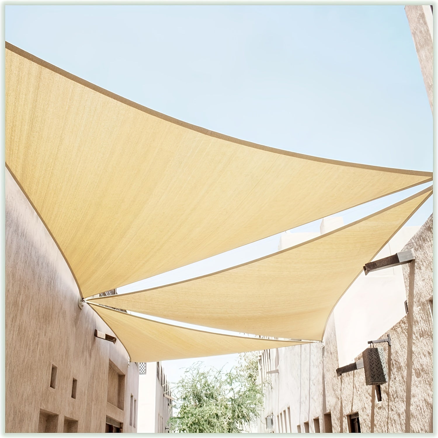 Triangle Sun Shade Sail Canopy 185 GSM HDPE Non-Waterproof Light-Blocking Garden Patio Deck
