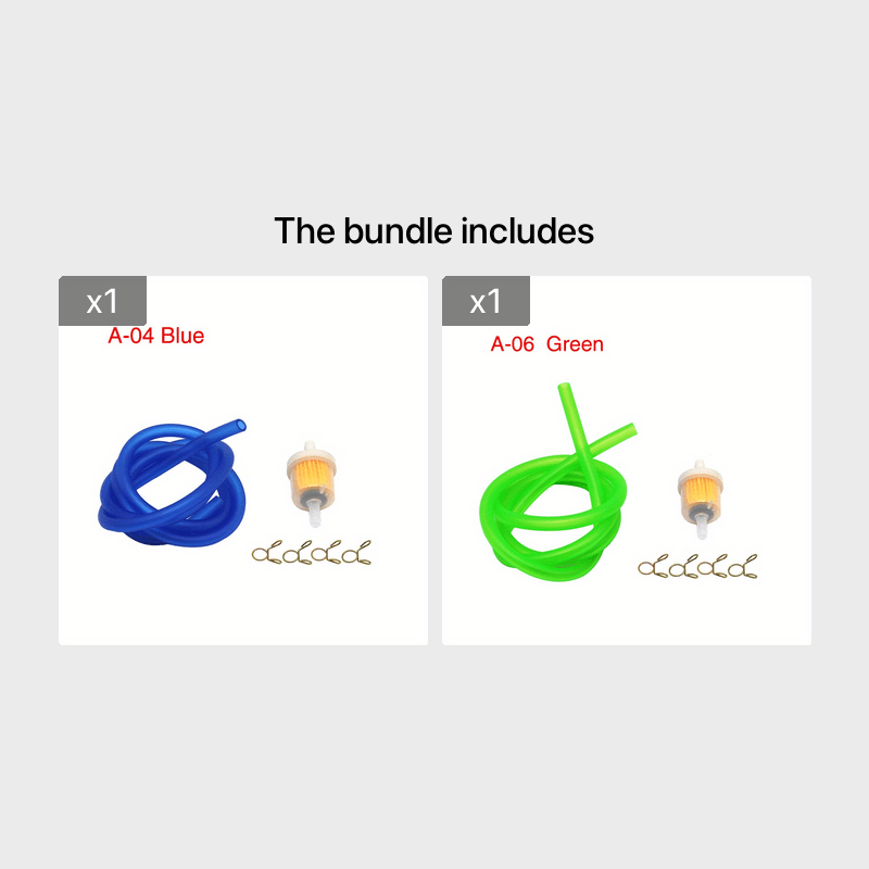 Motorcycle Gas Fuel Filter Petrol Pipe Hose Line 6mm with 4 Clips