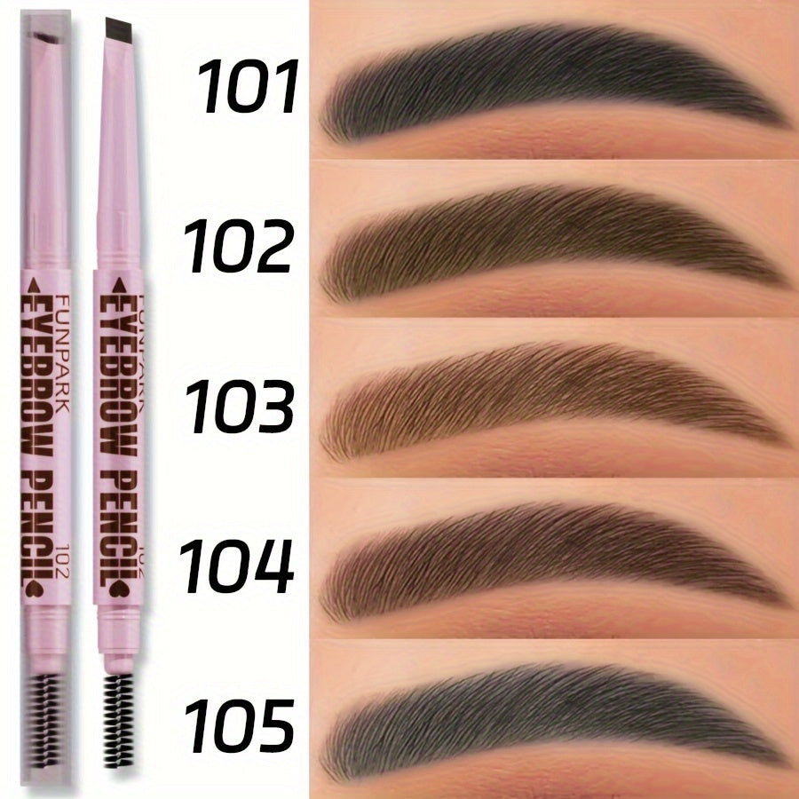 Double-Ended Waterproof Eyebrow Pencil with Powder and Dye in Dark Brown Light Brown Taupe Black