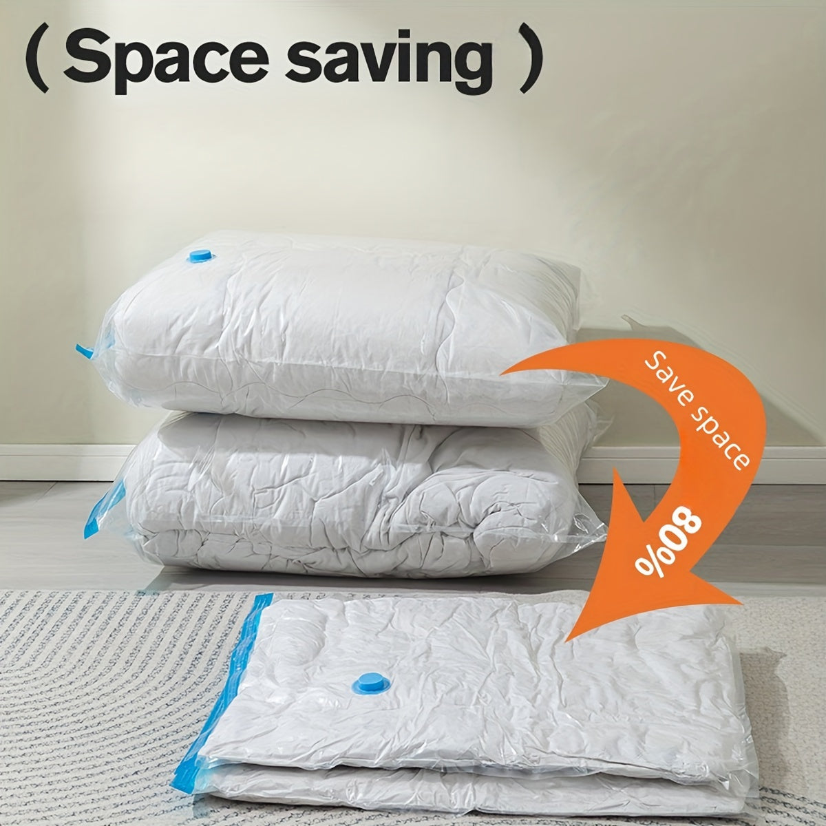 Pack of 6 Vacuum-Sealed Storage Bags 50.8x71.12 cm Compression Plastic for Clothes Bedding