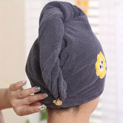 1 Шапочка для сушки волос с вышивкой Счастливого Солнца, коралловые флисовые полотенца, банные принадлежности, аксессуары для ванной - мягкие и впитывающие.