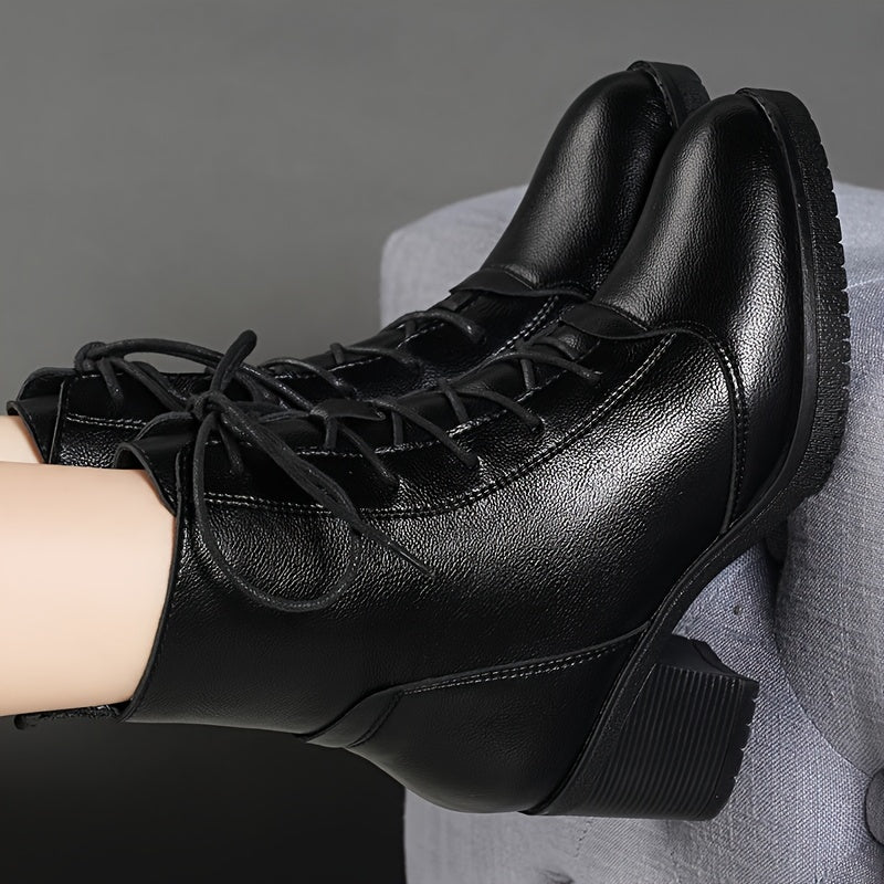 Women's Mid-Calf Boots Solid Color Rubber Sole All-Season Winter