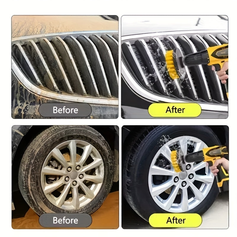 3-piece plastic drill brush cleaning set for home