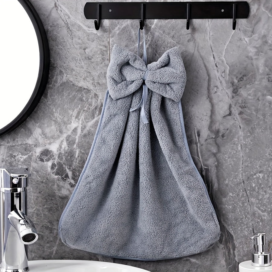 3-Piece Kitchen Towel Set Absorbent Quick-Drying Bowknot Skirt Pattern Household Cleaning