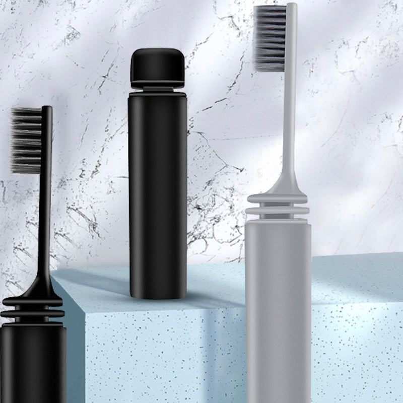 Adult Bamboo Charcoal Folding Toothbrush Portable Travel Compact Soft Bristles