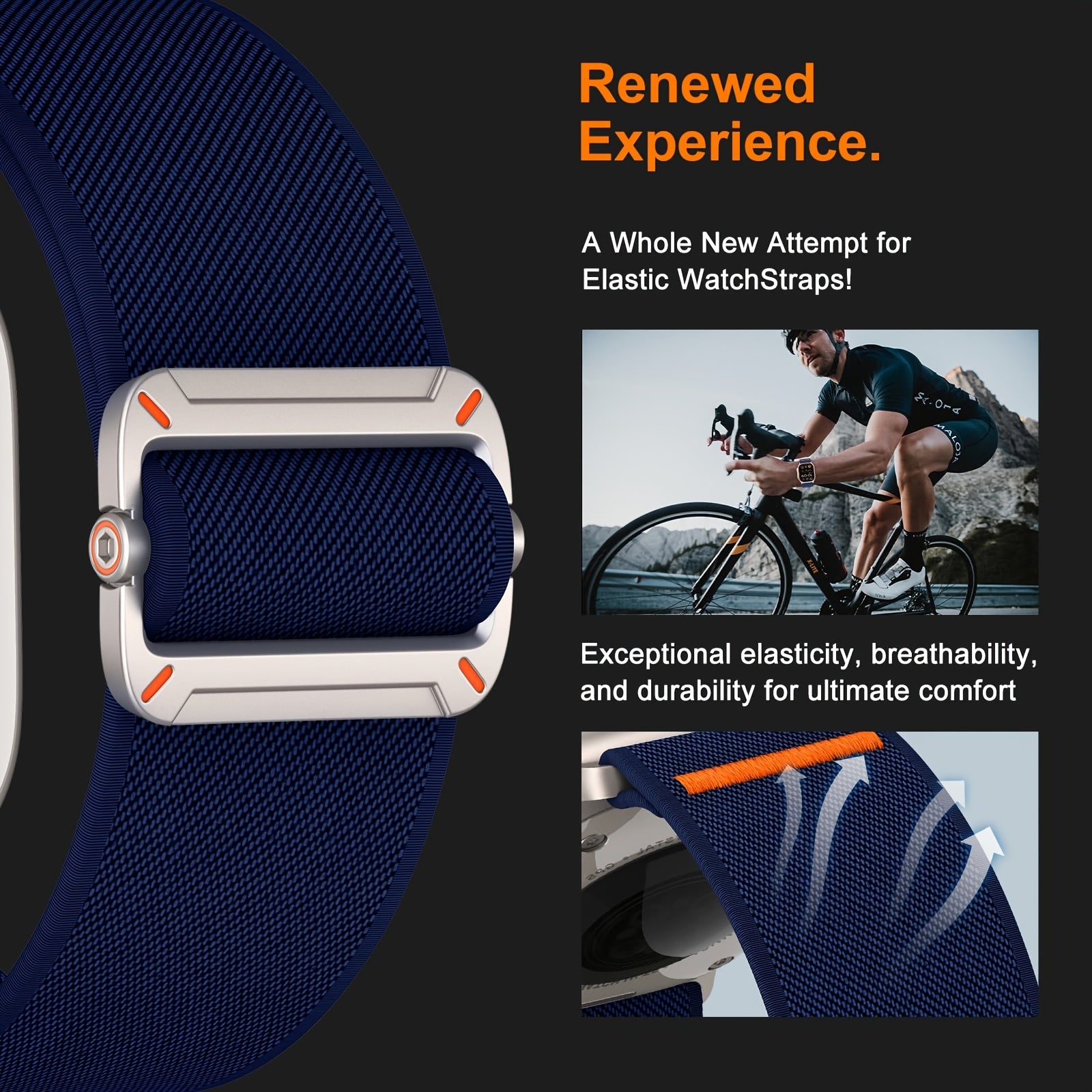 Stretchy Nylon Sport Band for Apple Watch Ultra Series 42mm 49mm Men Women