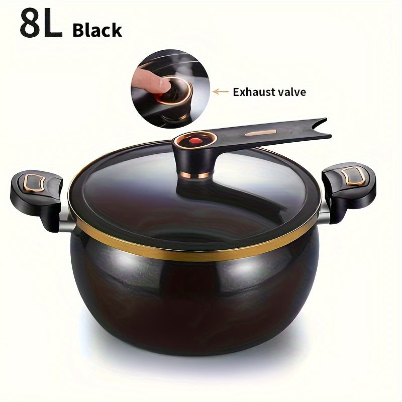 8L Cast Iron Cookware Large Capacity Non-Stick Pot for Stews Soups Gas and Induction Stoves