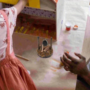 Caramel Wooden Stove and Firewood Decor for Fairy Gardens and Camping