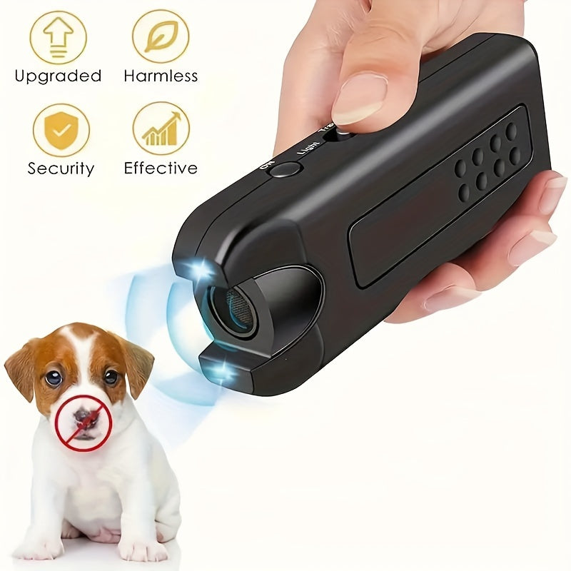 Battery-Powered Ultrasonic Dog Bark Deterrent with LED Light Safe and Effective