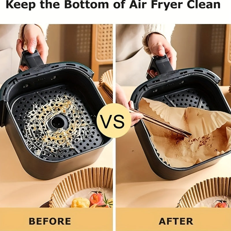 Disposable Square Air Fryer Liners 50/100pcs Non-Stick Heat-Resistant Baking and Cooking