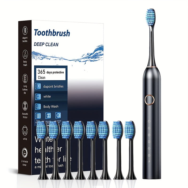 Adult Electric Toothbrush Kit Deep Clean Soft Bristles USB Rechargeable